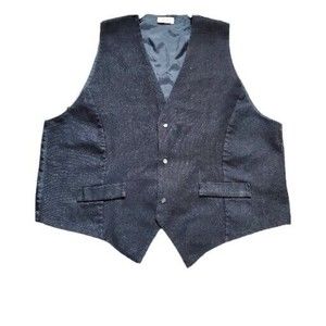 Handmade Mens Retro Vintage Waistcoat Cowboy XL Black Denim Vest Formal …